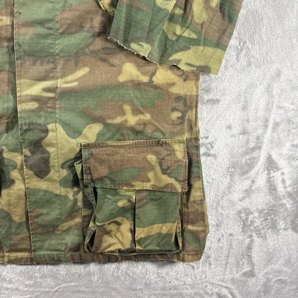 Vintage 60s Vietnam USMC Shirt Men's Small-Long Rip Stop Fatigue Tropical Jungle - Picture 4 of 16